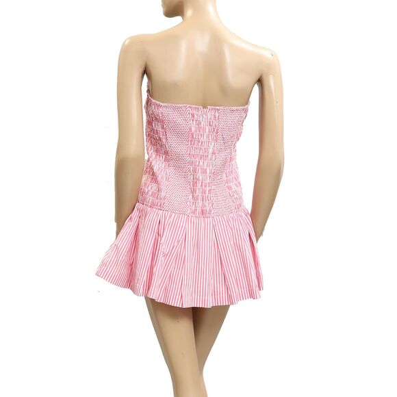 Anthropologie Celandine Strapless Drop-Waist Mini Romper Striped Tube M 282160 - Picture 6 of 7